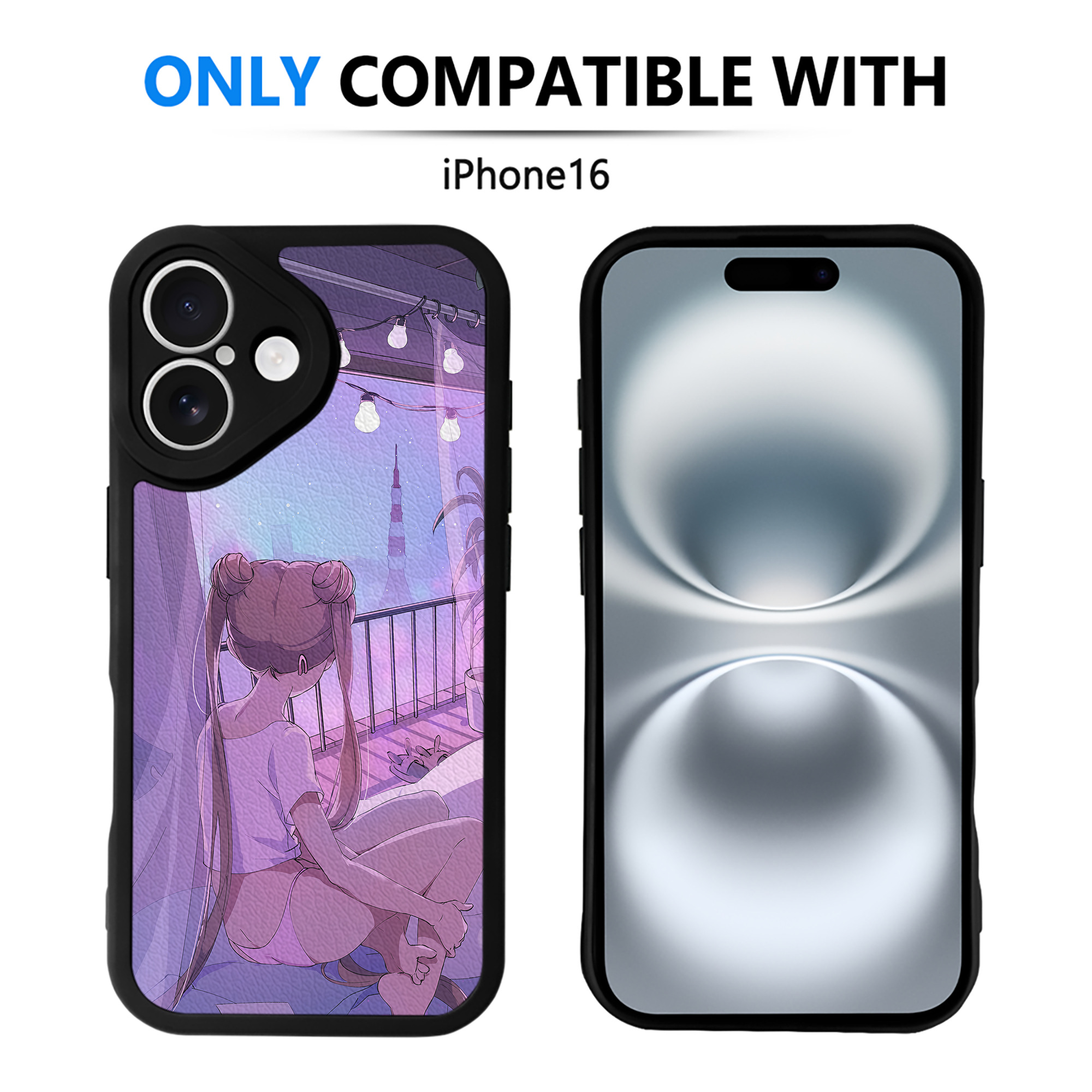（画像用） 美少女戦士セーラームーン Sailor Moon 【iPhone 16シリーズ対応】シリコンスマホケース（レザー調） 材質：シリコン